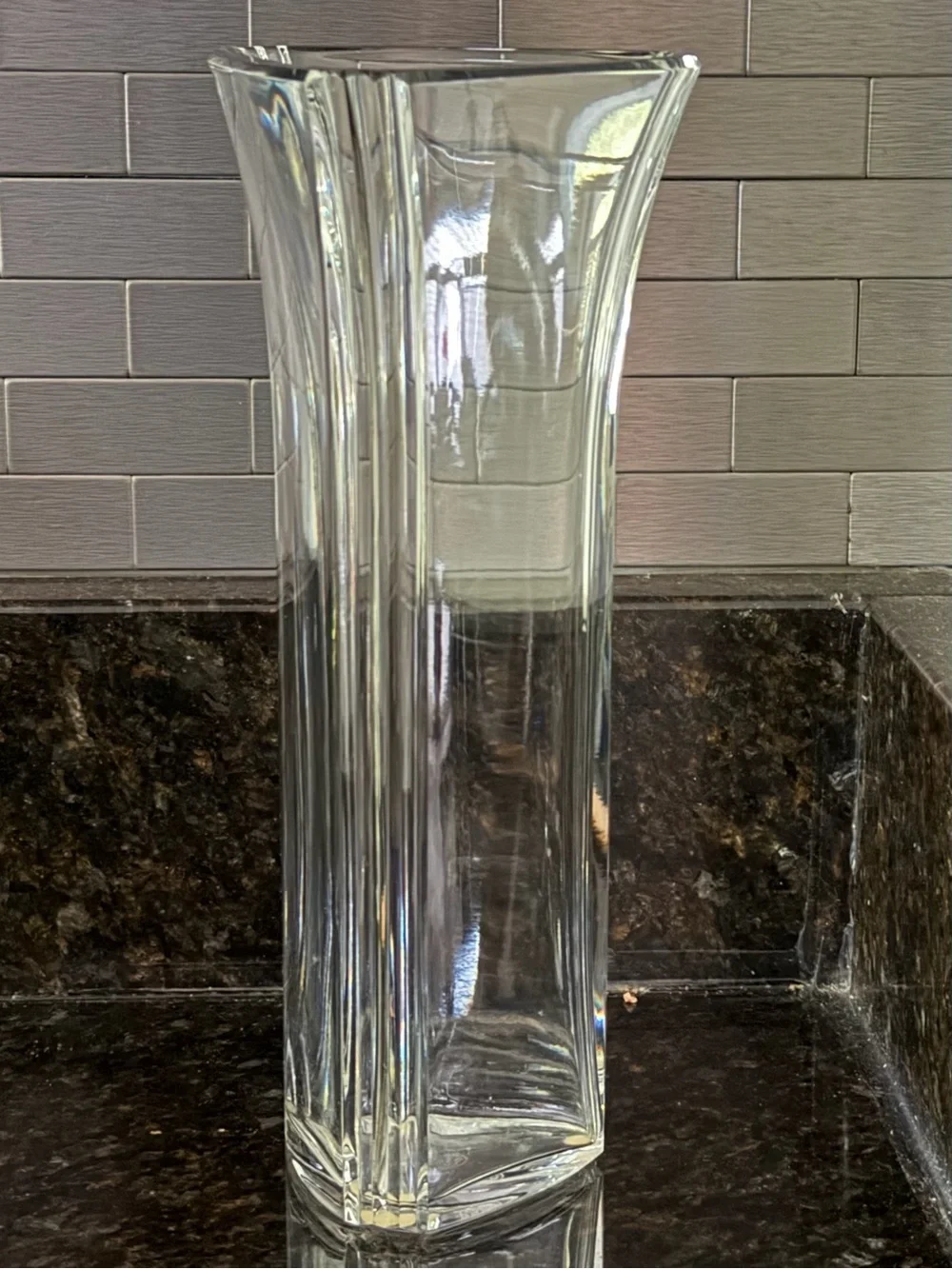 Baccarat 9.75” Crystal Triangular Vase | Made in France